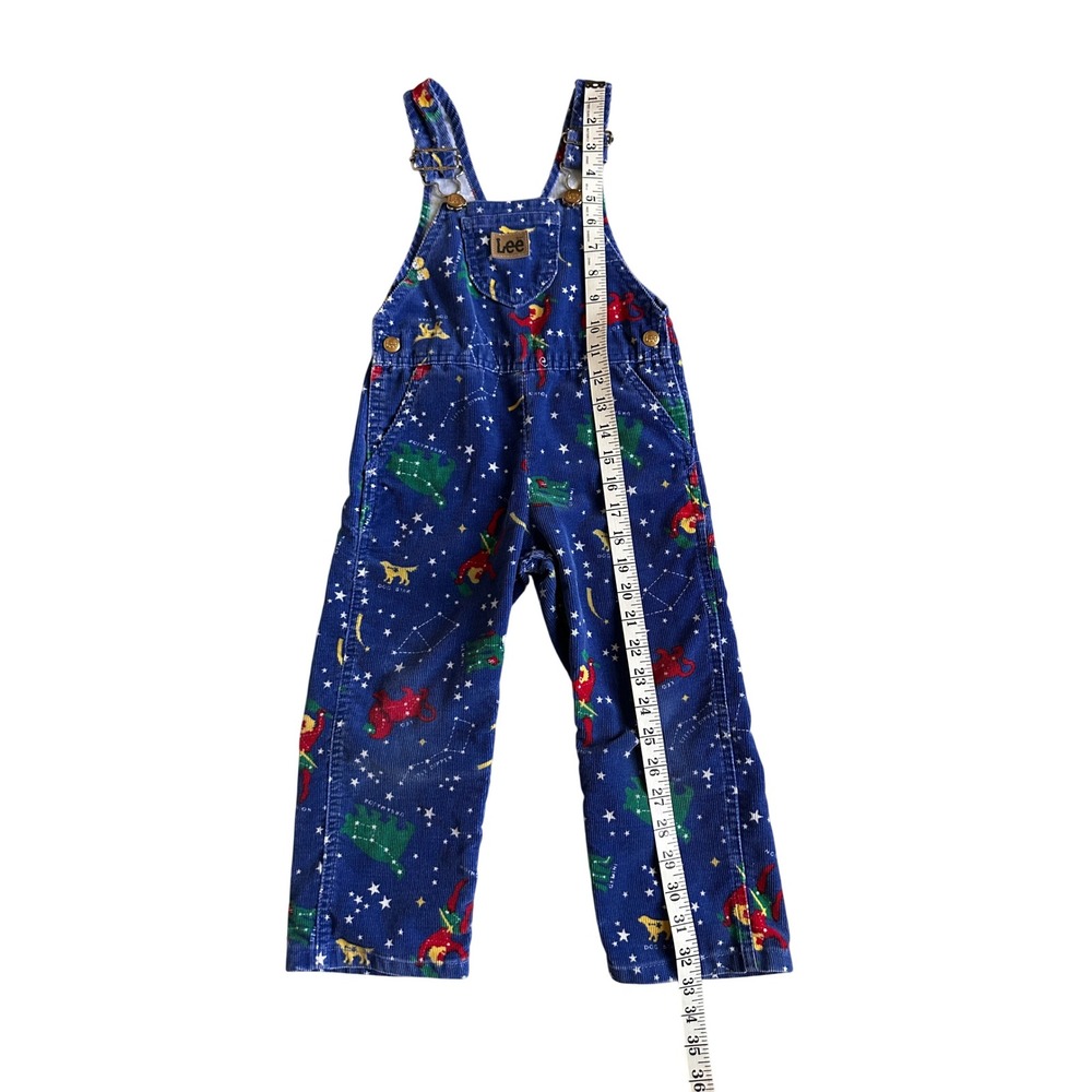 Vintage Lee Constellation Corduroy Overalls Toddler 4T Bibs Celestial Astrology - Picture 3 of 7